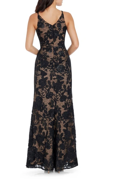 Shop Dress The Population Sharon Floral Sequin Sleeveless Mermaid Gown In Black Multi