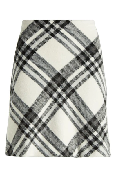 Shop Vince Camuto Plaid Miniskirt In New Ivory