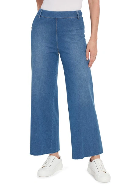 Shop Lyssé Erin High Waist Ankle Wide Leg Jeans In Midwash