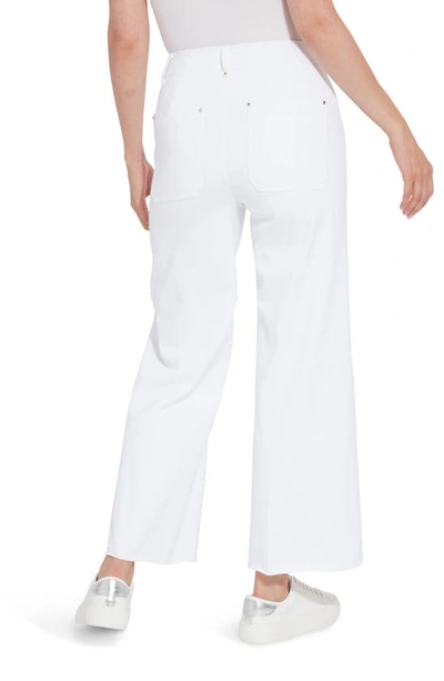 Shop Lyssé Erin High Waist Ankle Wide Leg Jeans In White