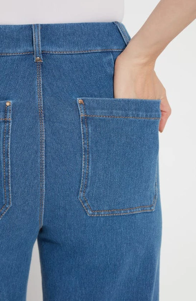 Shop Lyssé Erin High Waist Ankle Wide Leg Jeans In Midwash