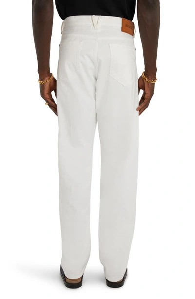 Shop Versace Medusa Buckle Straight Leg Jeans In White