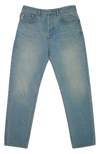 Shop Valentino Vlogo Pocket Cotton Denim Jeans In Denim Blu Lav Chiaro