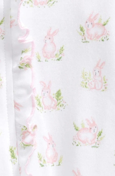 Shop Kissy Kissy Bunny Print Zip Front Footie In Pink