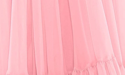 Shop Mac Duggal Rosette Chiffon Cutout Empire Waist Gown In Blush