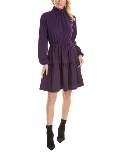 Shop Leota Moss Crepe Mini Dress In Purple