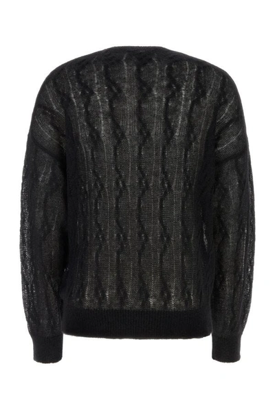 Shop Amiri Man Black Mohair And Wool Blend Oversize Sweater