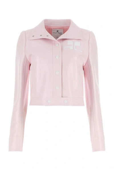 Shop Courrèges Courreges Woman Light Pink Vinyl Jacket