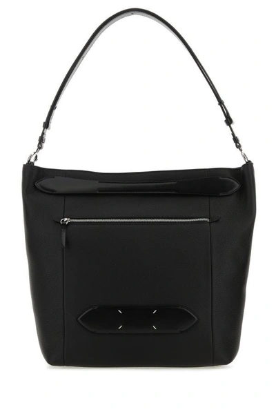 Shop Maison Margiela Woman Black Leather Soft 5ac Shopping Bag