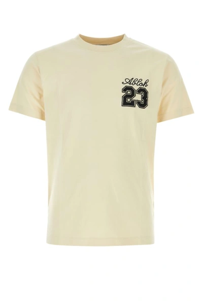 Shop Off-white Off White Man Sand Cotton T-shirt In Brown