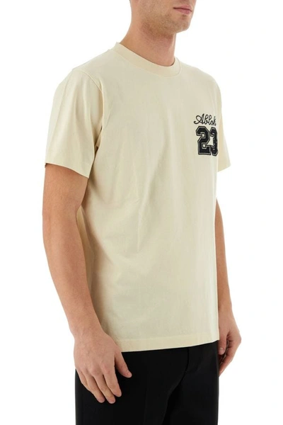 Shop Off-white Off White Man Sand Cotton T-shirt In Brown
