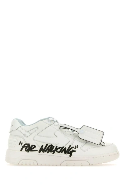 Shop Off-white Off White Man White Leather Out Of Office For Walking Sneakers