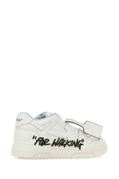 Shop Off-white Off White Man White Leather Out Of Office For Walking Sneakers