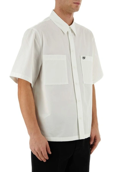 Shop Off-white Off White Man White Poplin Shirt