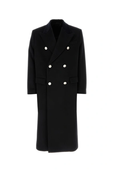Shop Prada Man Black Cashmere Coat