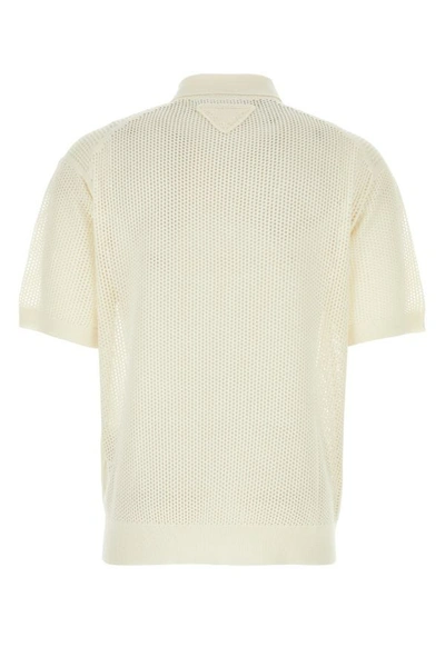 Shop Prada Man White Silk Blend Shirt