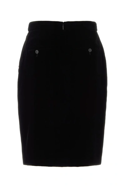 Shop Saint Laurent Woman Black Velvet Skirt