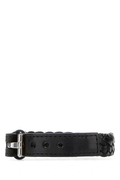 Shop Tom Ford Man Black Leather Bracelet