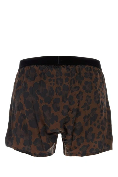 Shop Tom Ford Man Printed Stretch Satin Boxer In Multicolor