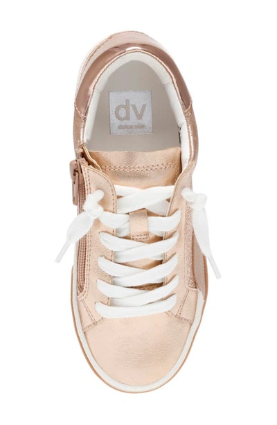Shop Dolce Vita Dv By  Peeka Metallic Sneaker In Rose Gold