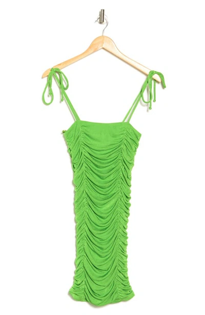 Shop Jump Apparel Ruched Body-con Minidress In Lime
