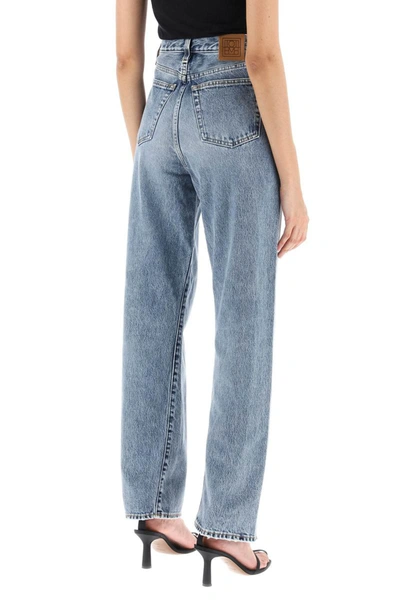 Shop Totême Toteme Twisted Seam Straight Jeans In Blue