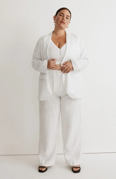 Madewell The Larsen Linen Blazer In Eyelet White