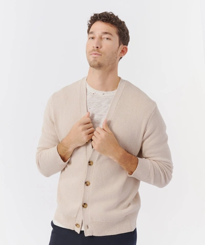 Shop Atm Anthony Thomas Melillo Linen Blend Jersey Cardigan In Almond Butter