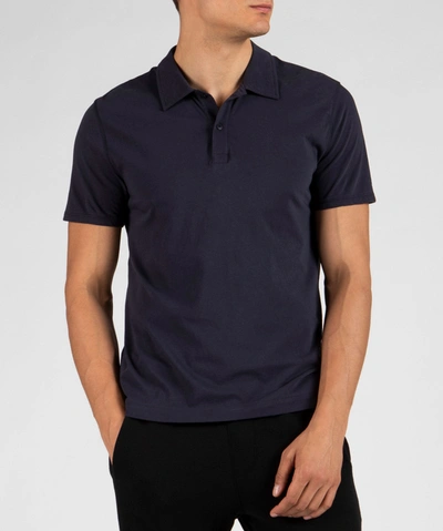 Shop Atm Anthony Thomas Melillo Classic Jersey Short Sleeve Polo In Midnight