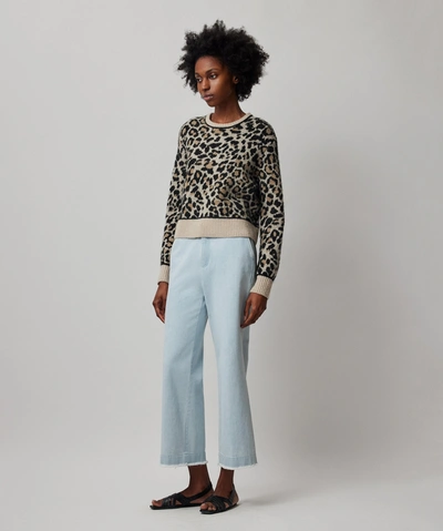 Shop Atm Anthony Thomas Melillo Superfine Alpaca Blend Leopard Jacquard Pullover Sweater