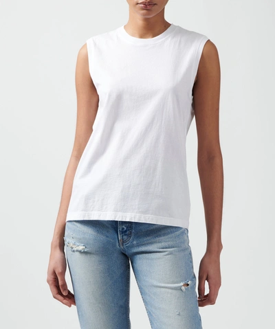 Shop Atm Anthony Thomas Melillo Classic Jersey Sleeveless Boy Tee In White