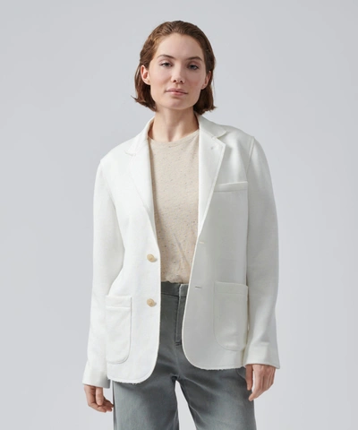 Shop Atm Anthony Thomas Melillo Double Knit Tencel Blend Relaxed Blazer In Chalk