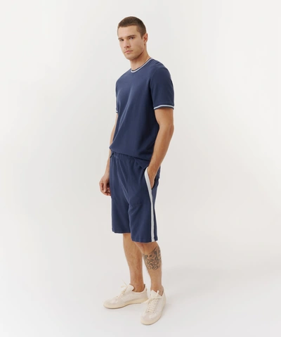 Shop Atm Anthony Thomas Melillo Cotton Pique Pull-on Shorts In True Navy