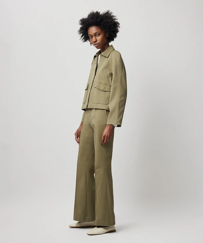 Shop Atm Anthony Thomas Melillo Washed Cotton Twill Swing Jacket In Oil Green