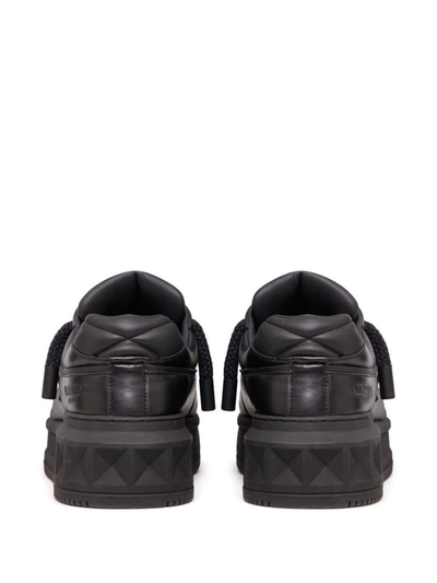 Shop Valentino Garavani One Stud Xl Leather Sneakers In Black