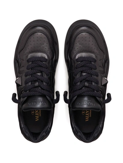 Shop Valentino Garavani One Stud Xl Leather Sneakers In Black