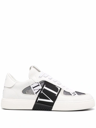 Shop Valentino Garavani Vl7n Leather Sneakers In White