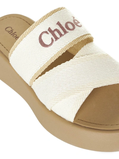 Shop Chloé Chloè Sandals In Beige White
