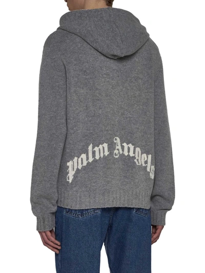 Shop Palm Angels Sweaters In Melange Grey White