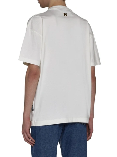 Shop Palm Angels T-shirts And Polos In Off White Black