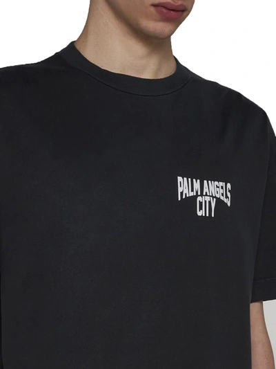 Shop Palm Angels T-shirts And Polos In Dark Grey White