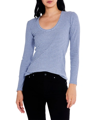 Shop Nic + Zoe This Or That Striped T-shirt In Purple