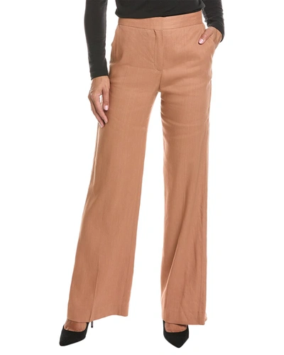Shop Kobi Halperin Oona Linen-blend Pant In Brown