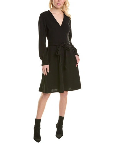 Shop Leota Perfect Wrap Midi Dress In Black