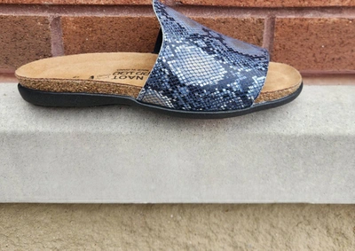 Shop Yaleet Women's Skylar Slip On Sandal In Navy Print In Blue