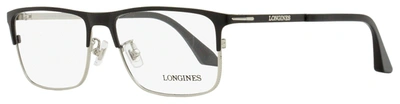 Longines Men's Rectangular Eyeglasses Lg5005-h 002 Matte Black/ruthenium 56mm In Multi