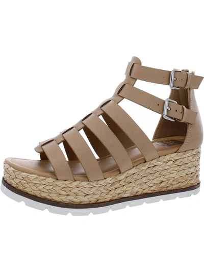 Shop Dolce Vita Breva Womens Strappy Buckle Wedge Heels In Gold