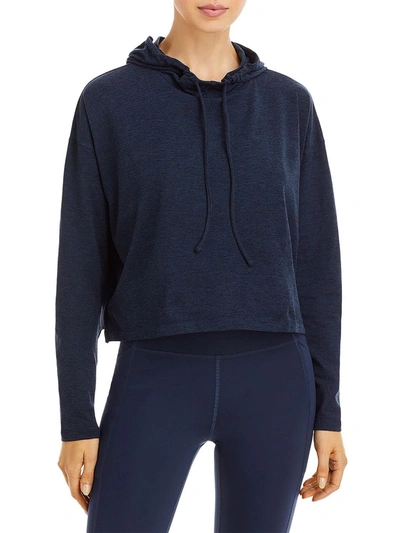 Shop Girlfriend Collective Womens Hoodie Crop Cropped In Blue