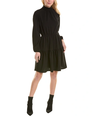 Shop Leota Moss Crepe Mini Dress In Black