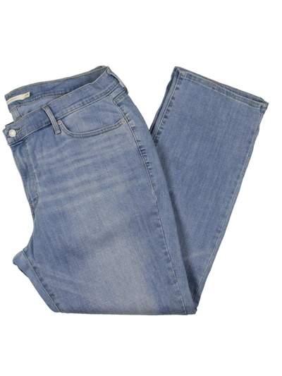 Shop Levi's Plus Womens Relaxed Mid-rise Straight Leg Pants In Blue